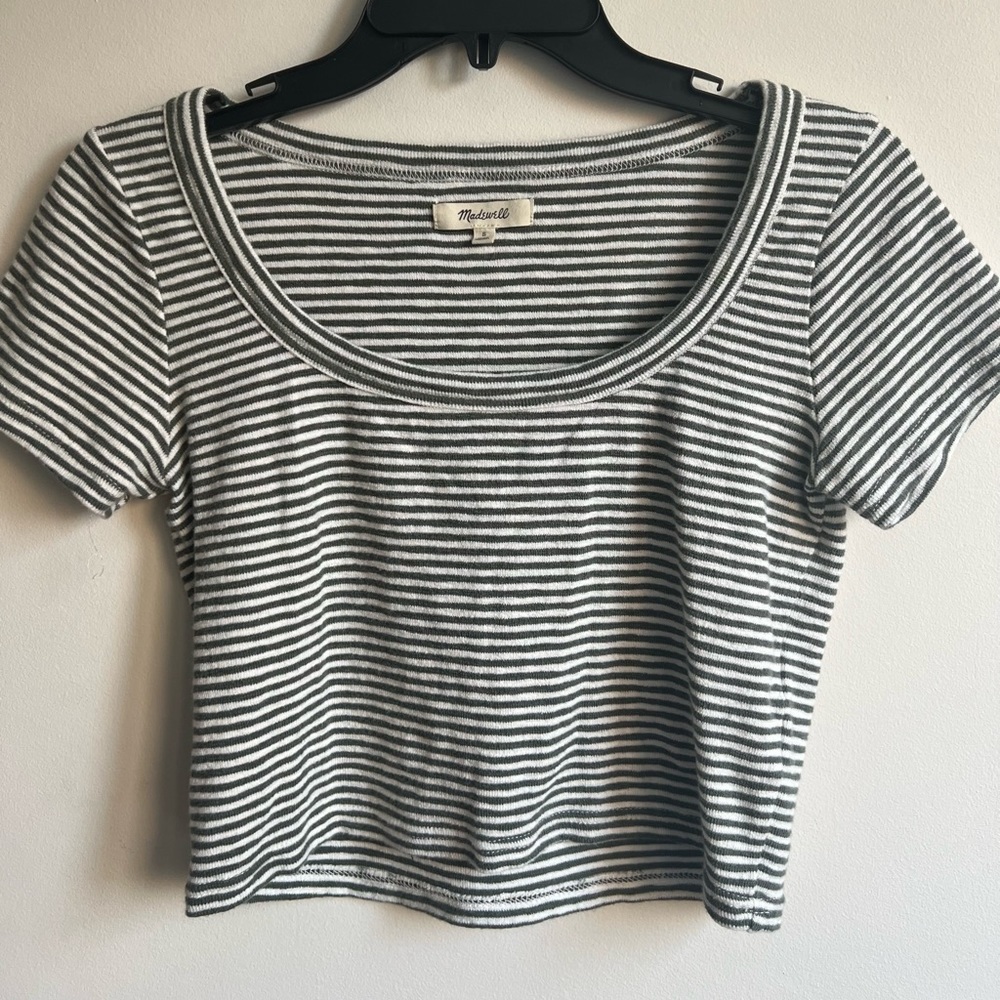 Madewell striped crop tee, S